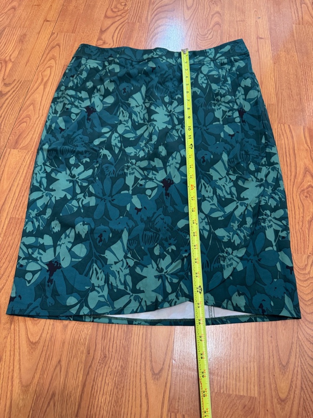 Rip Skirt Teal Floral Pencil Skirt - Picture 2 of 4